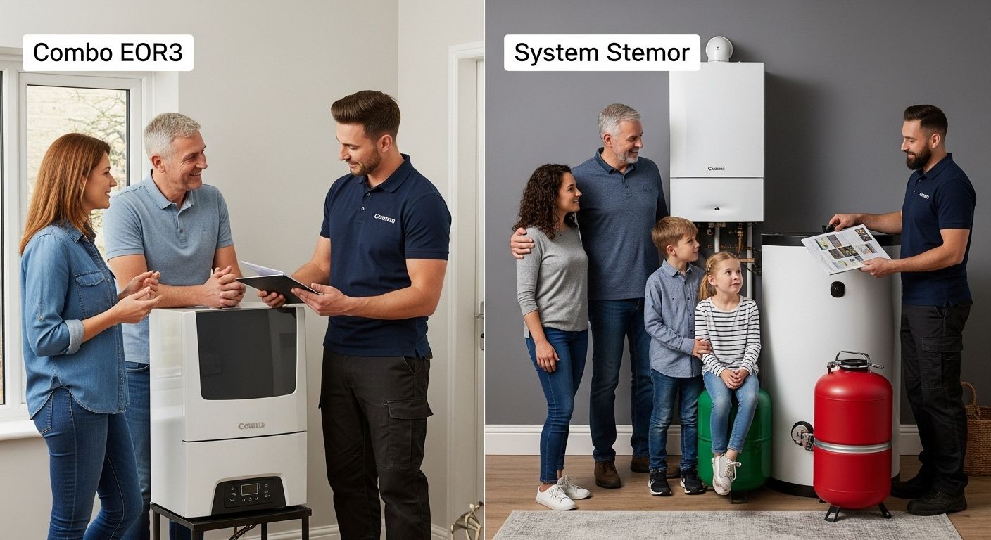 combi vs system boiler, home heating comparison